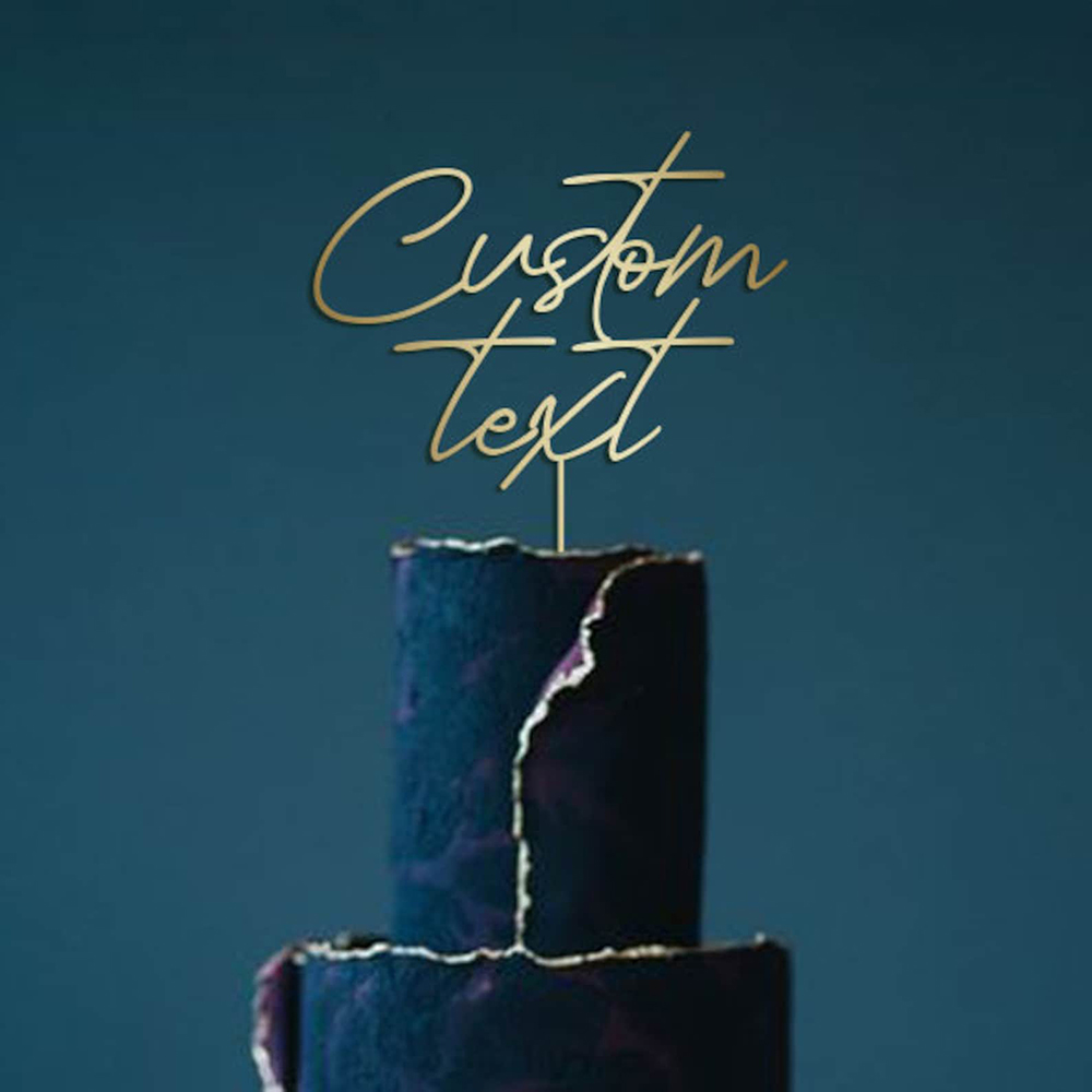 Custom Text Gold Acrylic Cake  - Wedding Ceremony Supply review and price