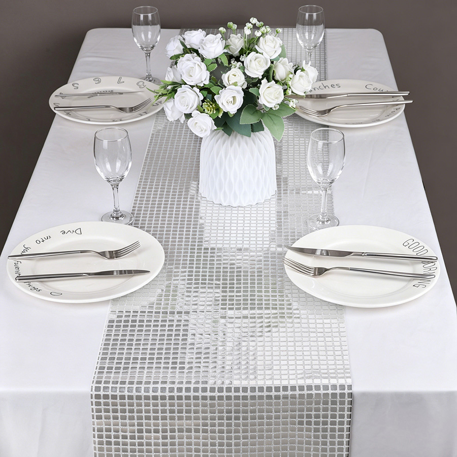 Mirror Silver Sequin Table Run - Table Runner Sequin review and price