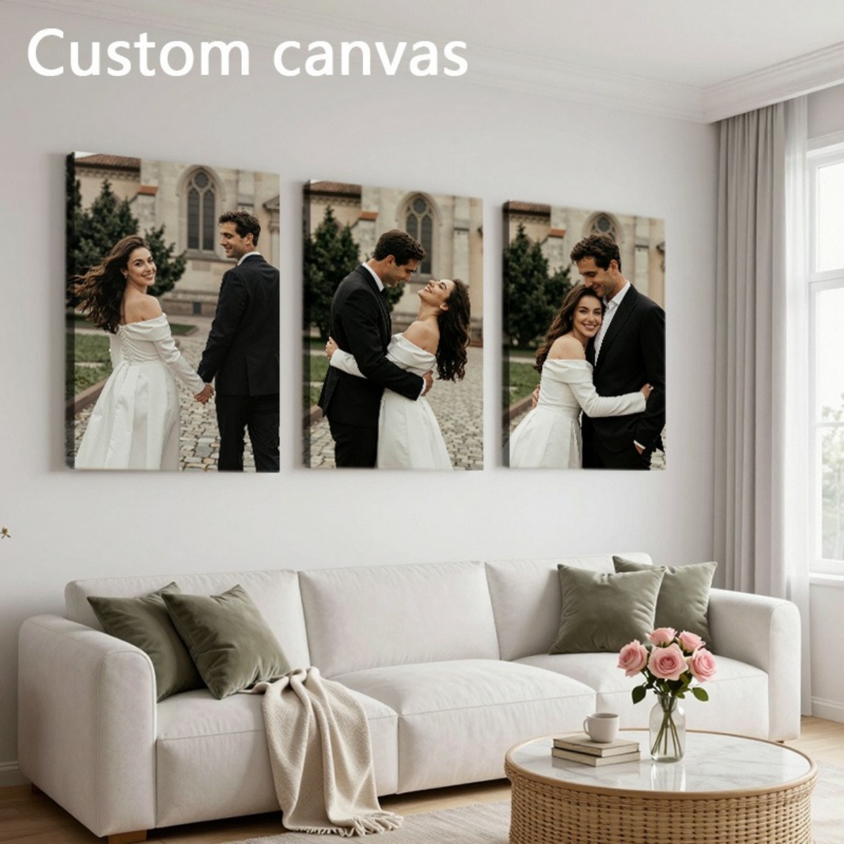 Set of 3 Custom Photo Canvas P - Wedding Party Supply review and price