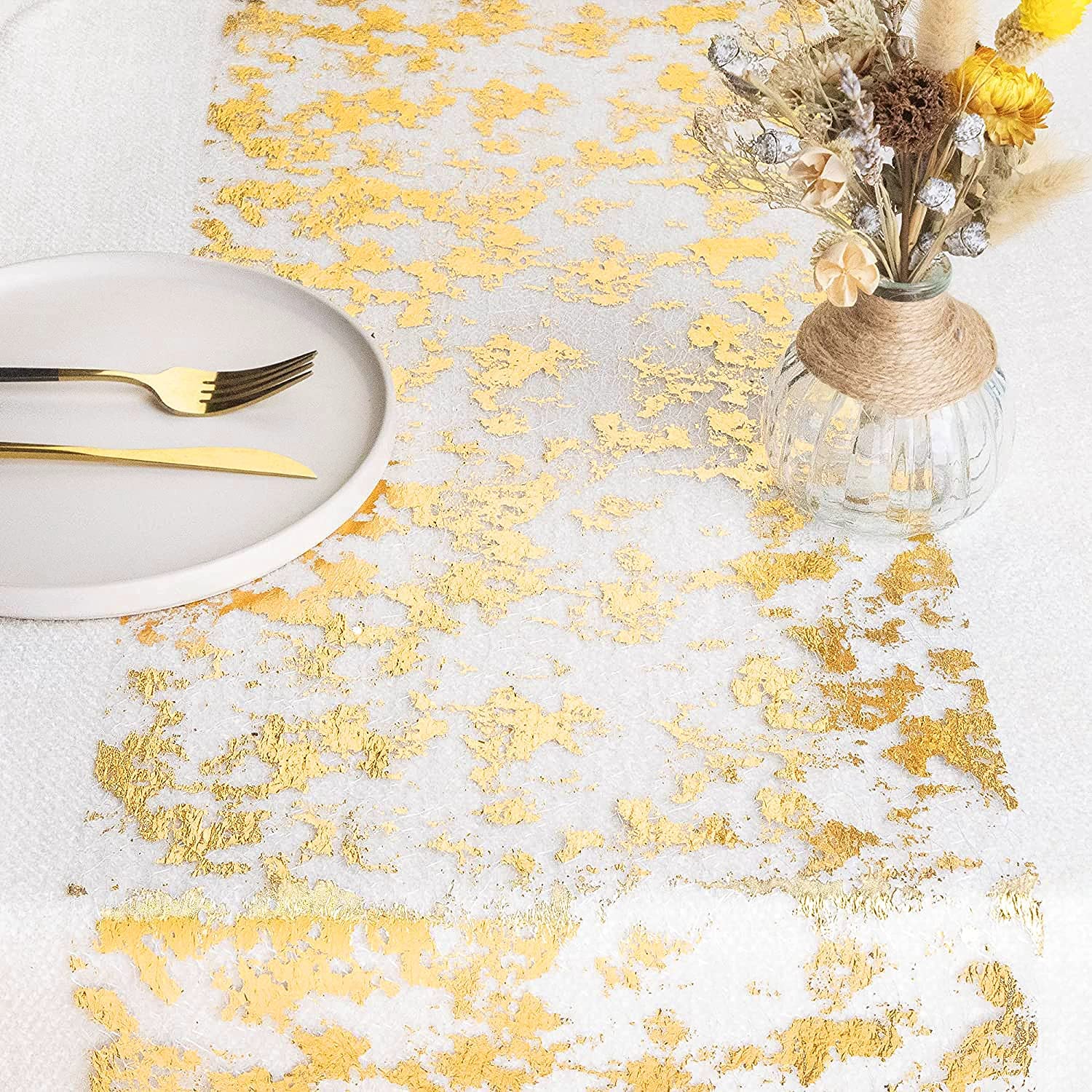 Sparkle Metallic Gold Thin Tab - Table Runner Sequin review and price
