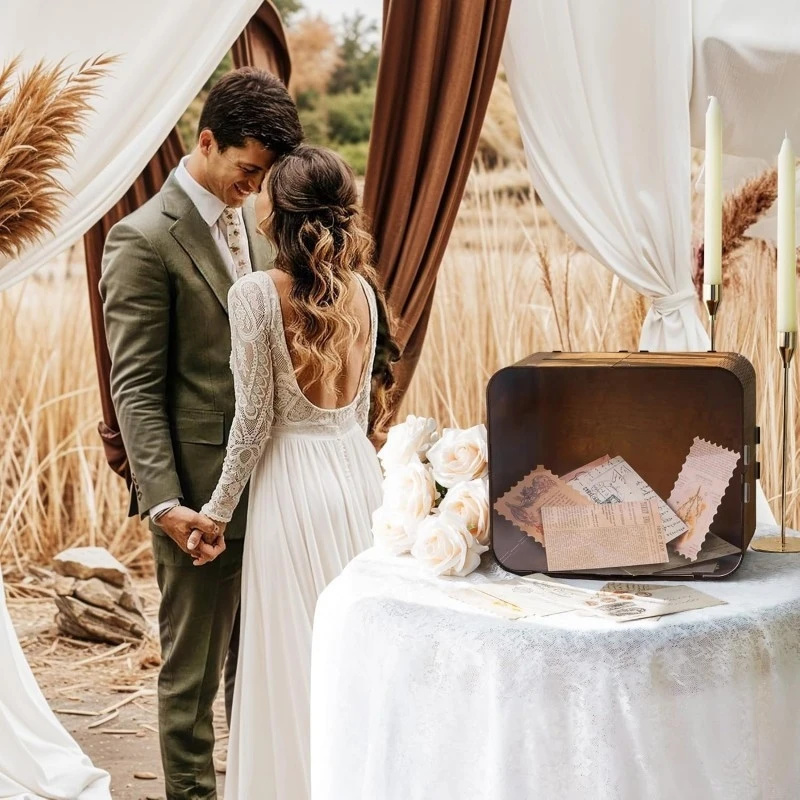 Wooden Wedding Card Box With A - Wedding Ceremony Supply review and price