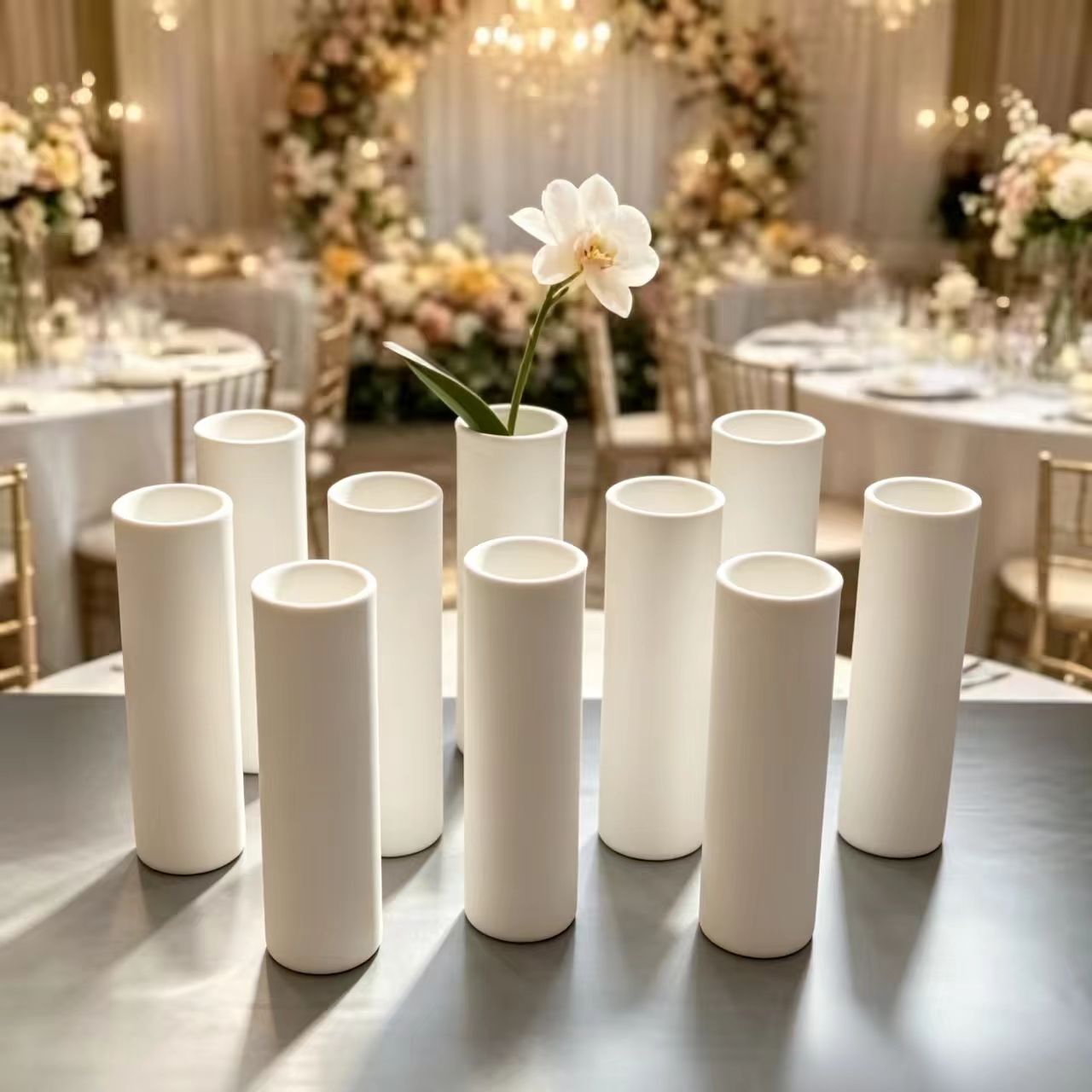 12pcs Clear Plastic Cylinder V - Wedding Supply Bulk review and price